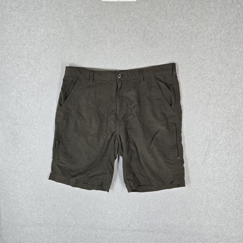 REI Men Shorts 38 Brown Cotton Nylon Cargo 10.5" Inseam Outdoor Pockets Tech
